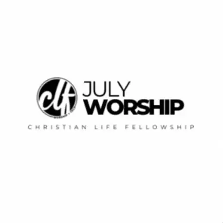 Logo of July Worship Christian Life Fellowship in black and white.